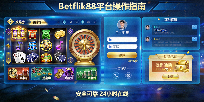 ภาพประกอบการทำงานของแพลตฟอร์ม Betflik88 - แสดงเกมและฟังก์ชันต่างๆ
